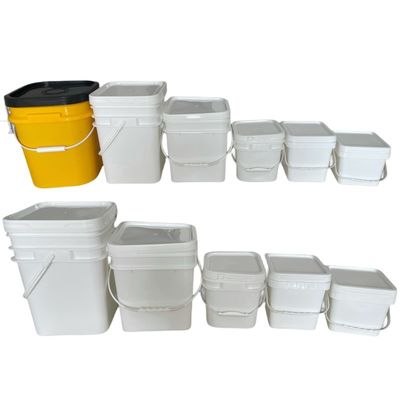 Capa y mango de cubo cuadrado Balde de plástico HDPE para accesorios de almacenamiento de granos de café