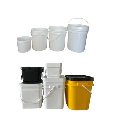 Capa y mango de cubo cuadrado Balde de plástico HDPE para accesorios de almacenamiento de granos de café