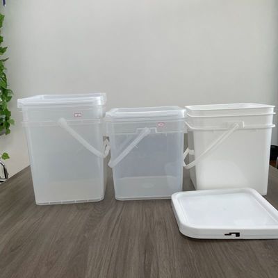 Cubo cuadrado de PP negro 5L 6L 8L 10L con impresión a todo color y accesorios incluidos