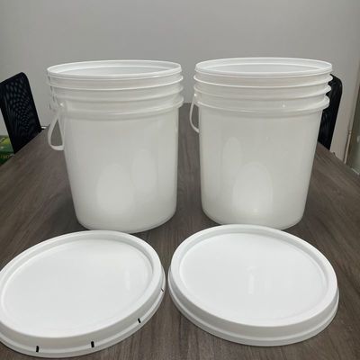 Soluciones de distribución de alimentos 7 galones de plástico cubo con impresión en azul