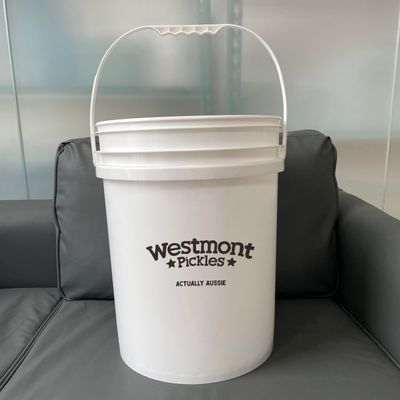 Cubo de pintura de plástico cuadrado de 20L de 5 galones con impresión de logotipo y diseño personalizado