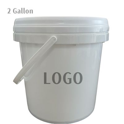 Almacenamiento seguro de alimentos para mascotas 2 galones 8L cubo de plástico blanco con tapa y sello a prueba de alteraciones