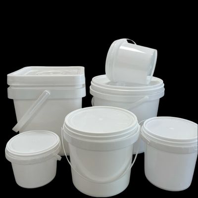 Almacenamiento seguro de alimentos para mascotas 2 galones 8L cubo de plástico blanco con tapa y sello a prueba de alteraciones