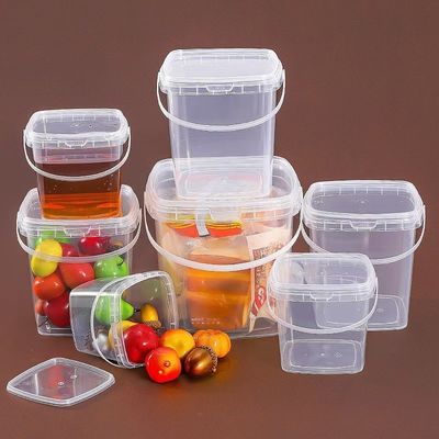 4L 5L 6L 8L 10L cubo cuadrado de plástico con mango y tapa personalizar sus cubos fácilmente