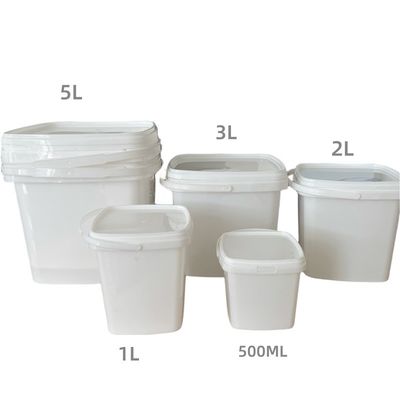 4L 5L 6L 8L 10L cubo cuadrado de plástico con mango y tapa personalizar sus cubos fácilmente