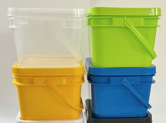 4L 5L 6L 8L 10L cubo cuadrado de plástico con mango y tapa personalizar sus cubos fácilmente