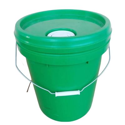 Cubo de plástico blanco redondo de 20L de 5 galones con tapa de impresión de pantalla de seda/transferencia de calor/IML
