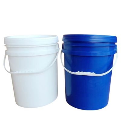 Cubo de plástico blanco redondo de 20L de 5 galones con tapa de impresión de pantalla de seda/transferencia de calor/IML