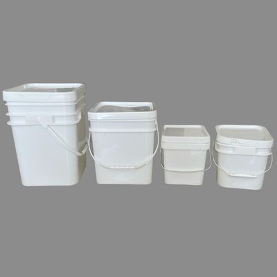 Bote de plástico de calidad alimenticia de color blanco transparente de 3L con tapas y manija