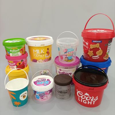 16 oz PP Bucket Clear Milk Tea Contenedor de plástico para fiestas Bebidas duraderas y reutilizables