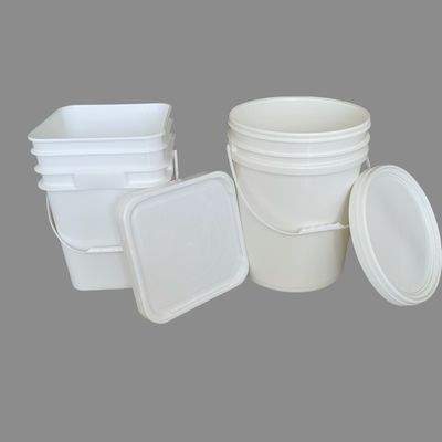 5L Logotipo de colores personalizados Cubo redondo de plástico transparente con mango y tapa para embalaje de alimentos