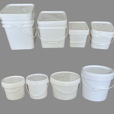 5L Logotipo de colores personalizados Cubo redondo de plástico transparente con mango y tapa para embalaje de alimentos