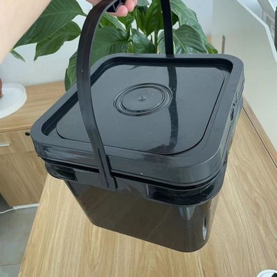 Bucket de plástico de impresión personalizada para granos de café de forma redonda o cuadrada diseño a prueba de fugas