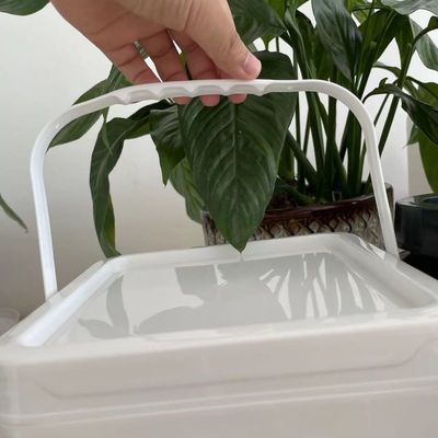 Cubo cuadrado con tapa y mango para contenedores de plástico para alimentos Almacenamiento de frutos secos