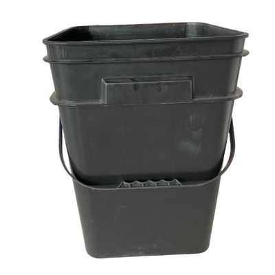 5L 6L 8L 10L 15L 18L 20L Pail Material PP Negro herramienta de cubo cuadrado de plástico