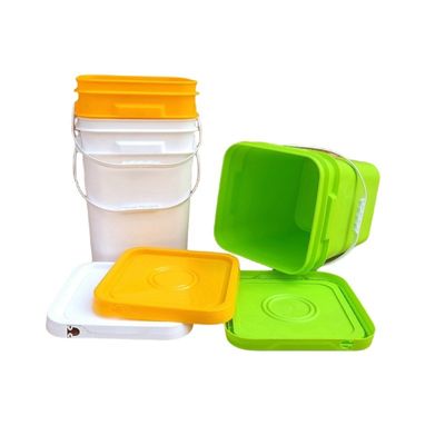 5L 6L 8L 10L 15L 18L 20L Pail Material PP Negro herramienta de cubo cuadrado de plástico