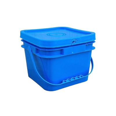 Cubo de plástico cuadrado de 8L personalizable para empacar 2 galones de cubo cuadrado en amarillo