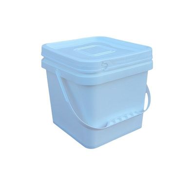 Cubo de plástico cuadrado de 8L personalizable para empacar 2 galones de cubo cuadrado en amarillo