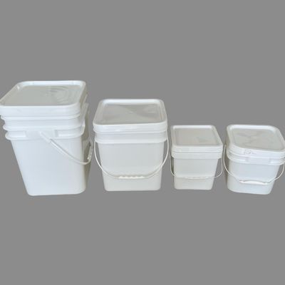 Mango de metal o plástico Cubo de plástico cuadrado con transferencia de calor e impresión IML