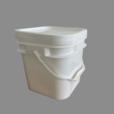 Mango de metal o plástico Cubo de plástico cuadrado con transferencia de calor e impresión IML