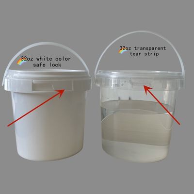 Cubo de palomitas de maíz de color blanco de plástico con mango fácil de abrir y tapa 1-5 galones de capacidad