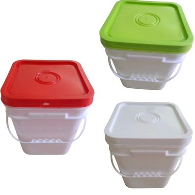 Cubo redondo o cuadrado Personaliza cubo de plástico cuadrado de 3L con tapa fácil de abrir y cerrar