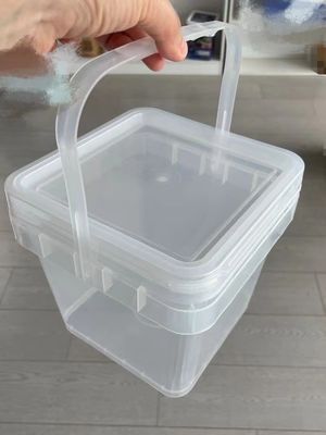 Cubo redondo o cuadrado Personaliza cubo de plástico cuadrado de 3L con tapa fácil de abrir y cerrar
