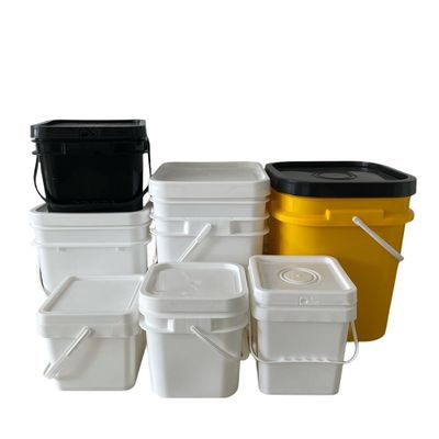 8L 10L 15L cuadrados balde de plástico con fácil de abrir y cerrar tapa Cuadrado forma de diseño cuadrado