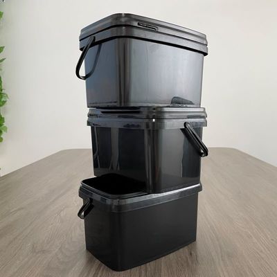 8L 10L 15L cuadrados balde de plástico con fácil de abrir y cerrar tapa Cuadrado forma de diseño cuadrado