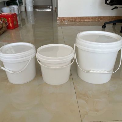 1.0-2.5 MM espesor de pintura de plástico personalizado 5L PP balde blanco redondo contenedor
