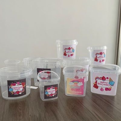 Cubo de plástico duradero Contenedor de helado de PP personalizado con y diseño personalizado