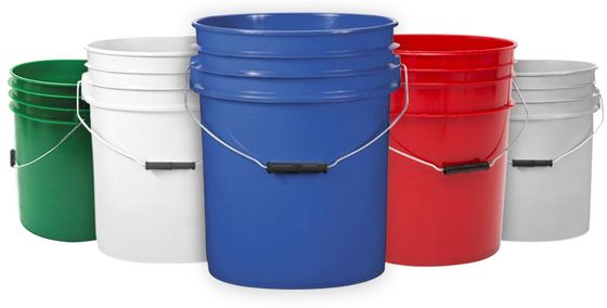 20L 25L baldes de plástico con tapa y manija de tela de seda / transferencia de calor / impresión IML
