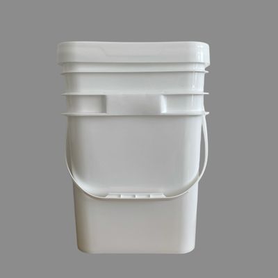 5 galones 6 galones de pintura de plástico personalizado cubo de cubo con tapa cerrada cubo de forma cuadrada