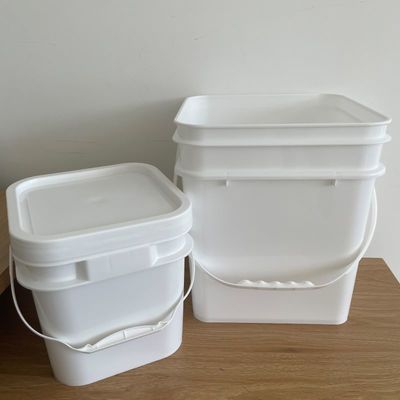 20L 25L cuadrados baldes de plástico con mango y tapa para estiércol alimentos para mascotas granos de café y nueces
