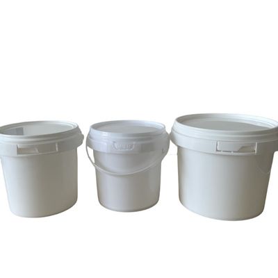 1L-10L baldes de plástico transparente con tapa y mango de espesor multifuncional de 1,0-2,5 mm