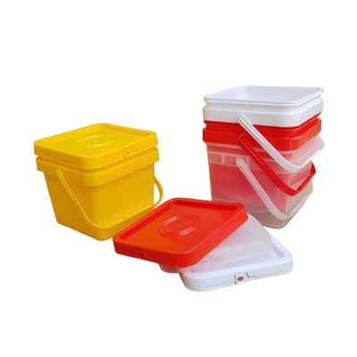 Alimento para mascotas Impreso a medida Cubo cuadrado de plástico Cubo cuadrado con tapa Durable y resistente