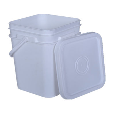 Calidad alimenticia 10 litros de cubo de plástico cuadrado con acabado colorido y material HDPE