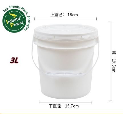 1.0-2.5 mm espesor 3 litros baldes de plástico de grado alimenticio baldes de mantequilla para la impresión en grabado