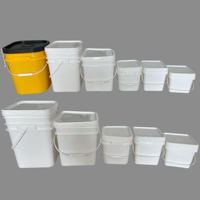 Cubo de plástico cuadrado con tapa y mango 1L 2L 3L 4L 5L 6L 7L 8L 9L 10L