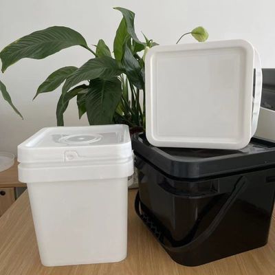 Cubo de plástico cuadrado con tapa y mango 1L 2L 3L 4L 5L 6L 7L 8L 9L 10L