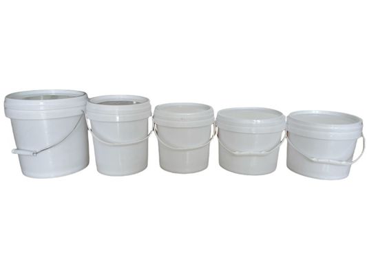 Baldes y cubos de plástico HDPE de 3 galones azules para soluciones de manipulación de materiales de grado alimenticio