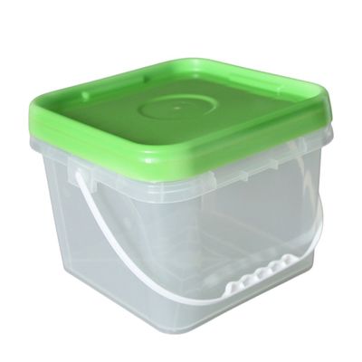 Durable 2 galones cuadrados balde transparente Custom LOGO Impreso hecho y personalizable