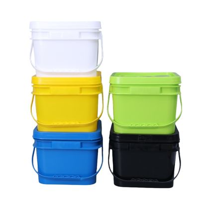 Durable 2 galones cuadrados balde transparente Custom LOGO Impreso hecho y personalizable