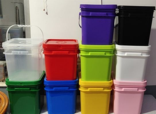 10 kg 10 litros cuadrados de cubo de plástico balde para beber pantalla de seda / transferencia de calor / impresión IML