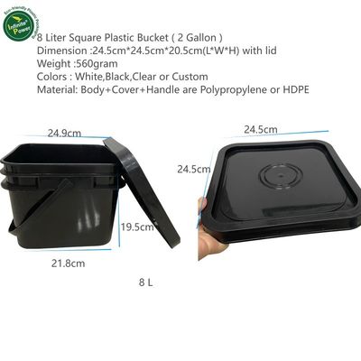 Cubo de plástico cuadrado con tapa duradera y solución de almacenamiento