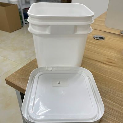 Sello a prueba de alteraciones 5L 6L Cubo cuadrado con tapa sellada y cubo de plástico impreso con logotipo