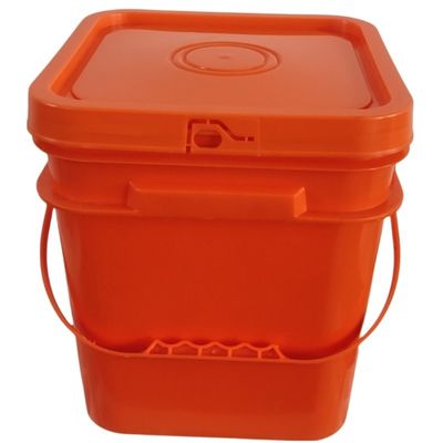 Cubo de plástico impreso a medida para contenedor de almacenamiento de grado alimenticio en diseño cuadrado blanco