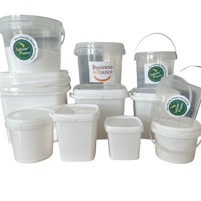 Personalizar el cubo cuadrado Contenedor claro con cubos de cubos y manija
