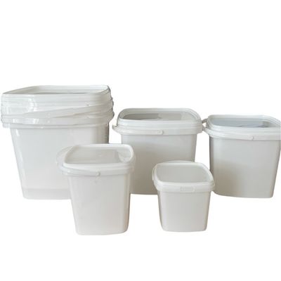 Cubo de plástico cuadrado personalizable 500ml 1L 2L 3L 5L con opción de contenedor cuadrado