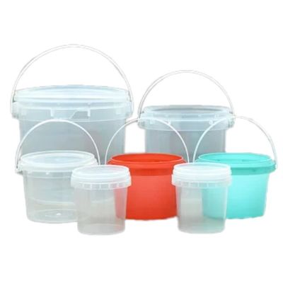 Cubo de plástico con tapas y manijas 1L-5L Capacidad Cubo de plástico 1.0-2.5 MM de espesor